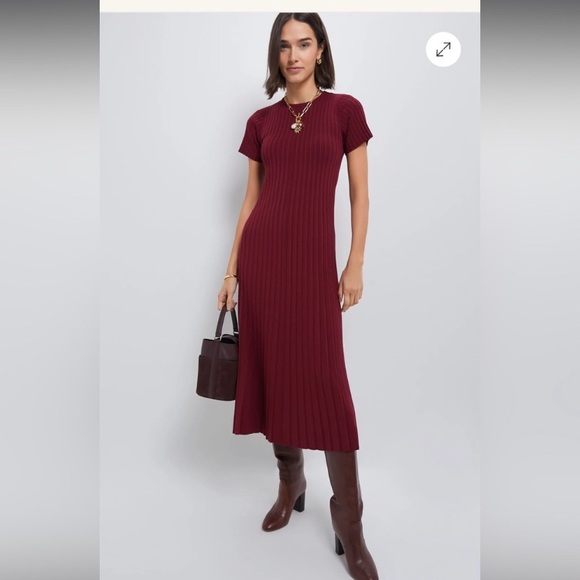 white knit dress with sleeves White Knit Long Sleeve Off Shoulder Maxi Kaiya Dress M main image 1